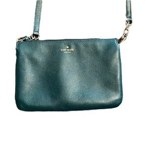 Kate Spade Dark green triple gusset crossbody bag.